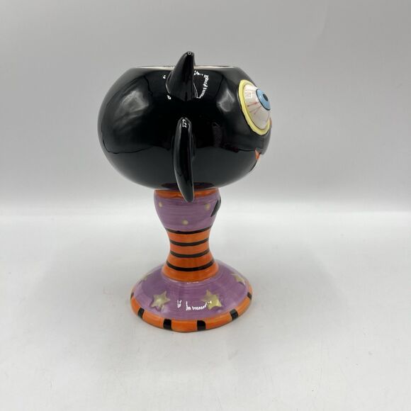 Halloween Vampire Bat Figural Candy Dish Goblet 3D Eyes Ceramic 2022 TDC Decor - Picture 6 of 8